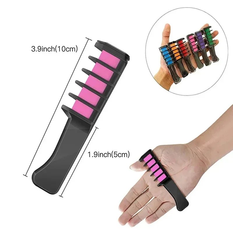 Kids Colorful Matte Disposable Hair Dye Comb Toys  For Girls Makeup Toys Party Hair Dye Non-toxic Safe Children Toys Gift 6