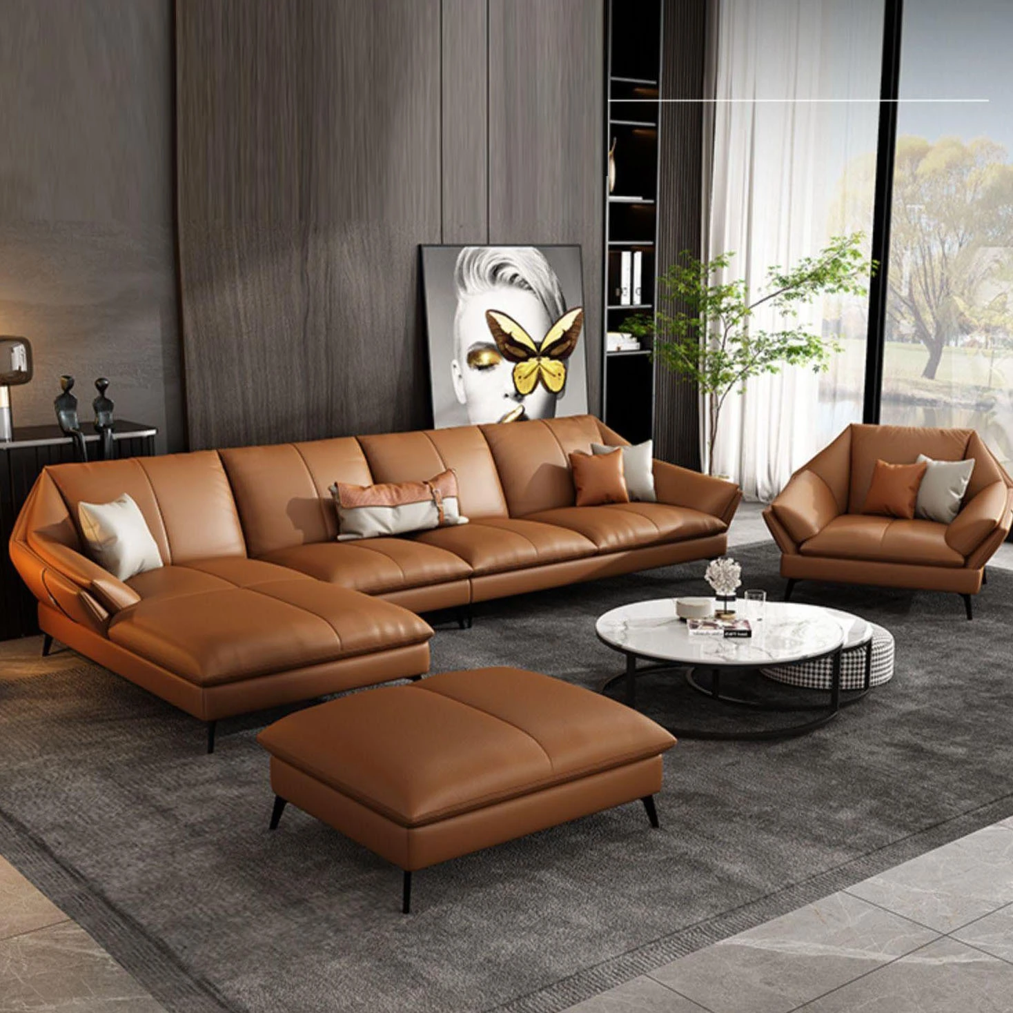 Missie Afhankelijk Interessant Luxury Sofa Italian Style Minimalist Cowhide Modern Living Room Nordic  Luxury Style Soft Leather Corner - Living Room Sofas - AliExpress