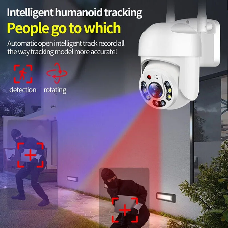2MP 1080P Ycc365 Plus APP Full Color Wireless PTZ IP Dome Camera AI Humanoid Detection Home Security CCTV Baby Monitor 3