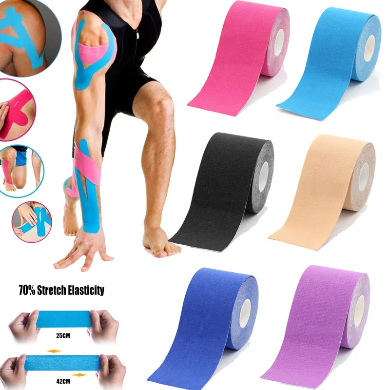 Sports Kinesiology Tape Stickers Waterproof Sports Protection Bandage Muscle Recovery Protector Strapping Pain Relief Straps Gym