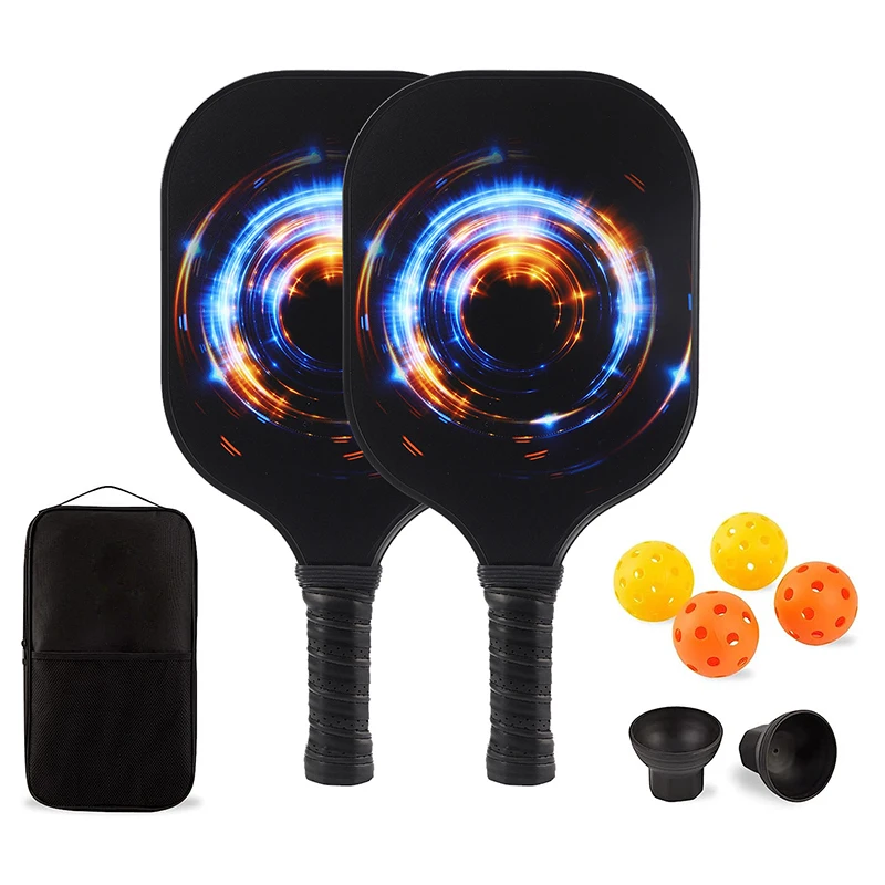 

GojoyLiu New Color Printing Glass Fiber Pickleball Paddles Set Lightweight Outdoor Sports Racquet Set
