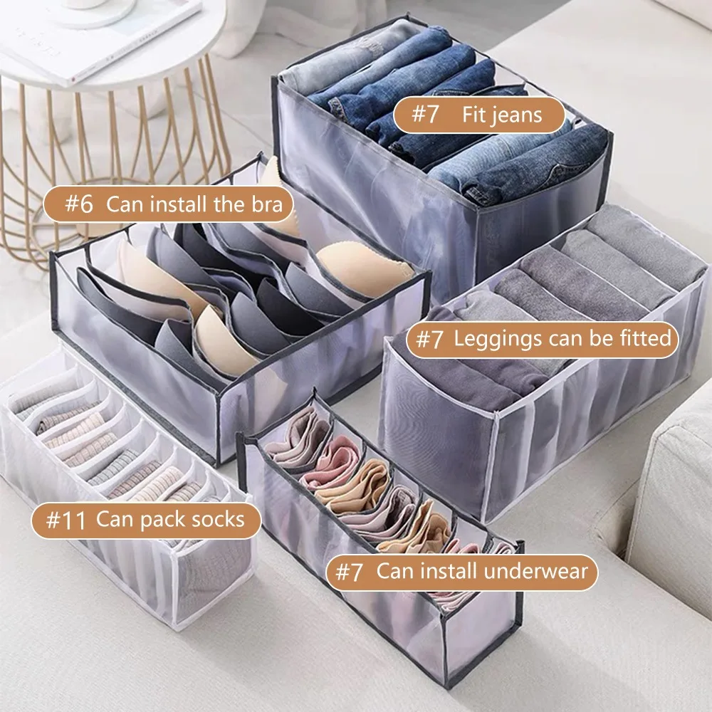 Clothing Storage Organizer Box Cabinets Drawer Jeans Organizer Underwear Pants T-Shirt Socks Storage Box Save Wardrobe Space 2