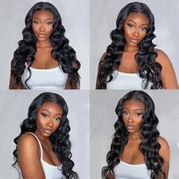 Perruque Body Wave 5x5 6x4 sans colle avec fermeture en dentelle, prête à porter, pré-coupée, en cheveux humains, perruques frontales en dentelle 13x4 en cheveux humains 4