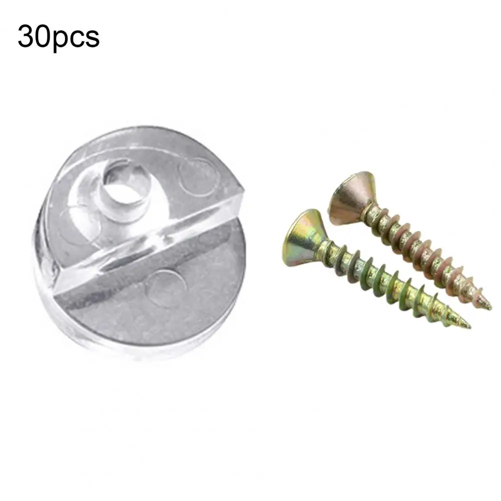 30Pcs Glass Clips Compact Sturdy Transparent Body Practical Mirror Holding Clamps for Bathroom