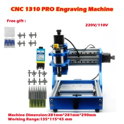 DIY Mini CNC Router LY CNC 1310 PRO Full Metal Frame Desktop Engraving Pcb Milling Machine for Wood Carving 220V/110V