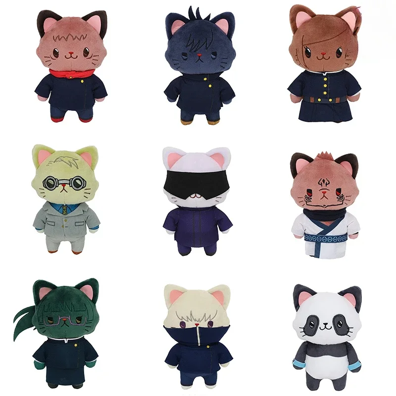 

15cm Jujutsu Kaisen Plush Doll Cat Pendant Anime Characters Surrounding Cute Ornament Collection Unisex Desktop Display Gift Toy