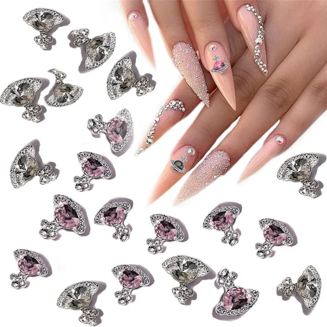 10Pcs Diamond Stars Nail Art Charms 3D Gold Silver Cross Star Gems Crystals  Nail Decoration Luxury DIY Manicure Accessories - AliExpress