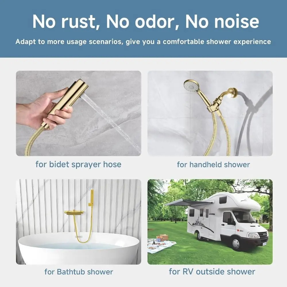 Professional Stainless Steel Shower Hose Replacement Anti-twist Shower Head Extension Tube Universal Spray Encryption Pipe