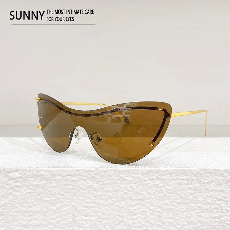 

AM0413s Luxury Brand Rimless Punk Sunglasses Titanium Women Fashion Eyeglasses UV400 Outdoor Handmade Trendy GLASSES Designer
