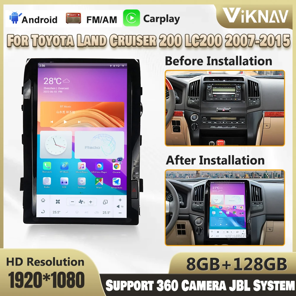 

Android 11 For Toyota Land Cruiser 200 LC200 2007-2015 Car Radio Auto Stereo Replacement GPS Multimedia Player 4G WIFI Carplay