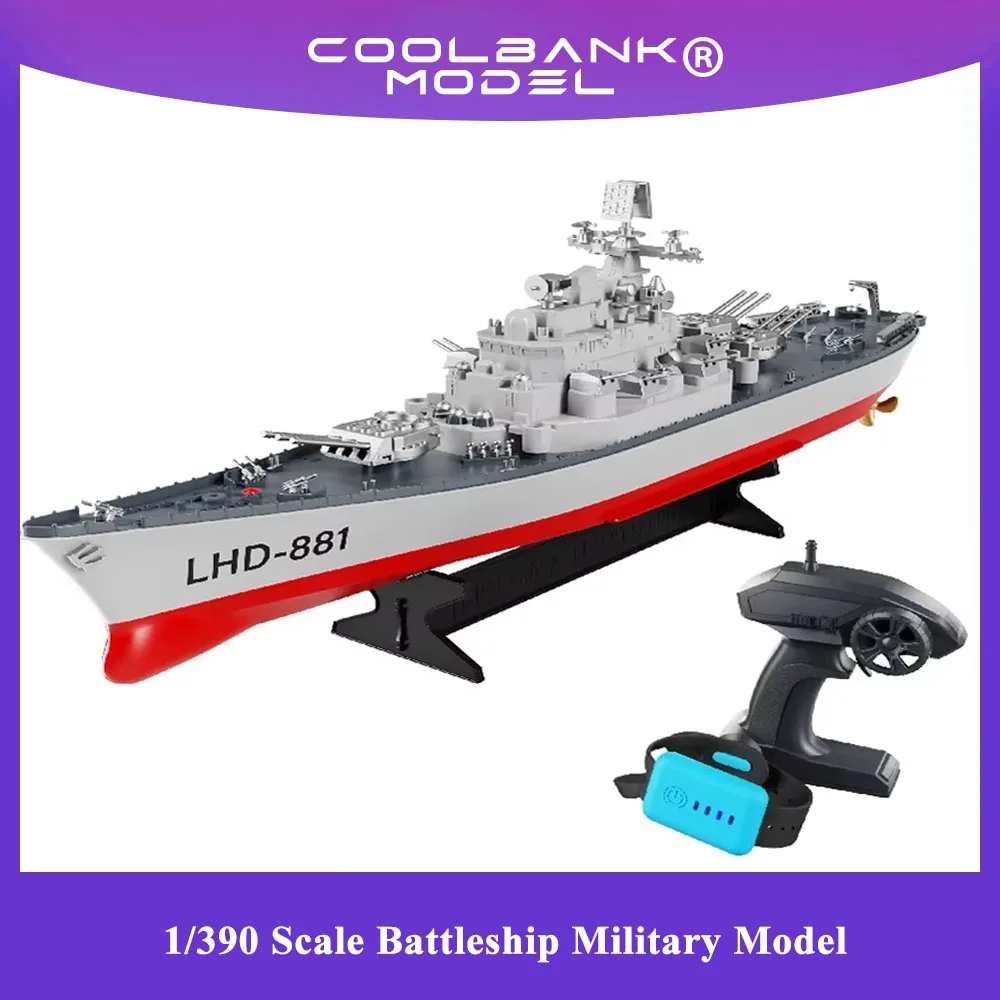 Remote Control Warship RC Military Battleship 1:390 Scale RC Boat for Lakes Rivers 2.4GHz Armed Cruiser Boat Model for Adults