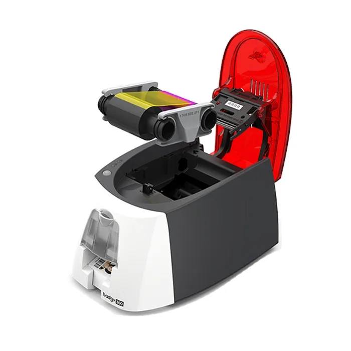Evolis Badgy200 카드 프린터(1개의 CBGR0100C 컬러 리본 포함)