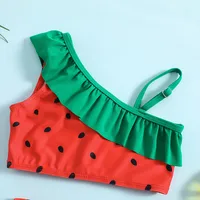Childrens Beachwear Bikini Set Cute Fruit-Themed Girls Watermelon and Pineapple Swimsuit Kids Halter Top with Matching Bottoms 3