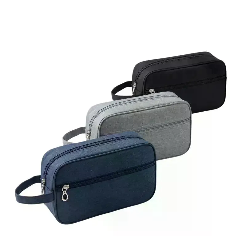 Borsa da viaggio per cosmetici da uomo, organizer da toilette in tela, custodia impermeabile per trucchi da donna, beauty case, pochette da lavaggio, borsetta - immagine 3