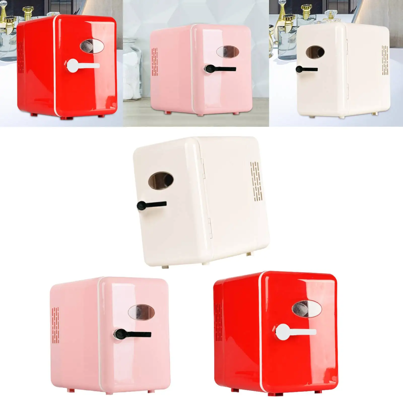 Mini Fridge 6L Drinks Fridge Small Refrigerator USB Portable for Drinks Skincare Lunch for Car Truck Travel Cooler Home