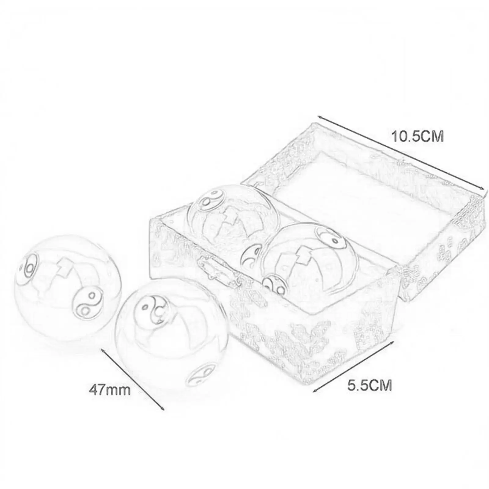 2 Pieces Massage Balls with Storage Box Chinese Health Balls for Parents
