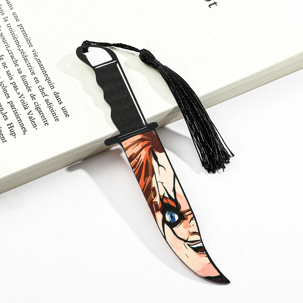 Anime Horror Killer Bookmarks Fruit Knife Series Bookmarks Acrylic for Book Lovers Gifts for Fans Reading Markers acrylic bookmark