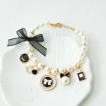 Pet Pearl Bow Collar Necklace 6