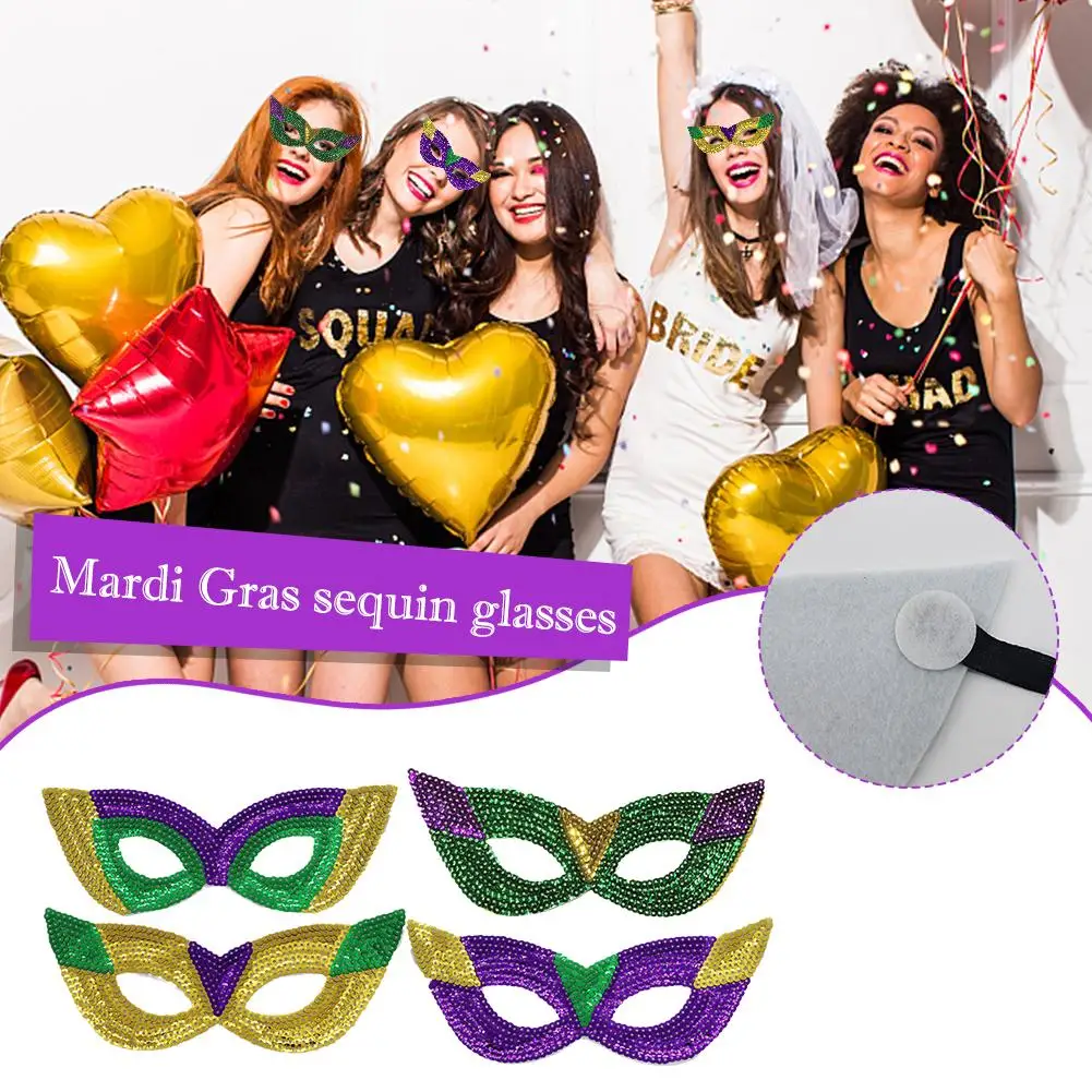 

Mardi Gras Glasses Colorful Sequin Glasses Makeup Ball Party Decorations Photograph Props Masquerade Mask For Kids Adult X4L1