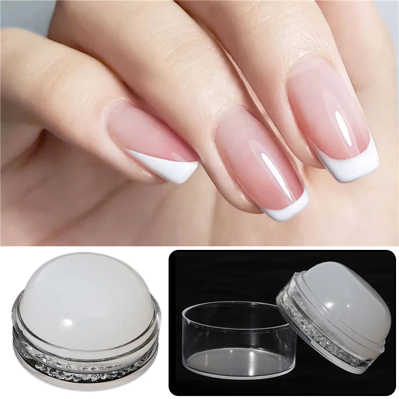 Cream Diamond Nail Stamper With Jelly Silicone Stamp For French Nails