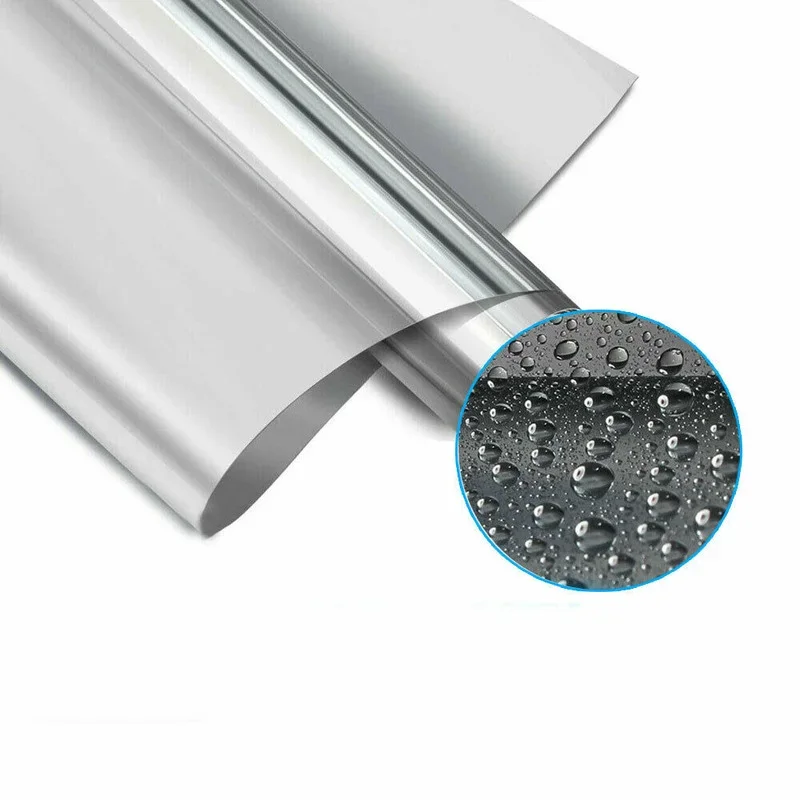20" X 10FT PET Car Tuning Auto Van Chrome Silver Window Tint Film Mirror Tinting Foil 15% VLT Self-Adhesive Car Accessories