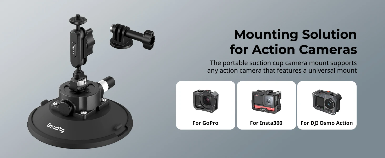 SmallRig 4,5/6-Zoll-Saugnapfhalterung für Action-Kameras mit Kugelkopf, magischem Arm und Halterung für Telefon für DJI Osmo Action 5 Pro – Detail 11
