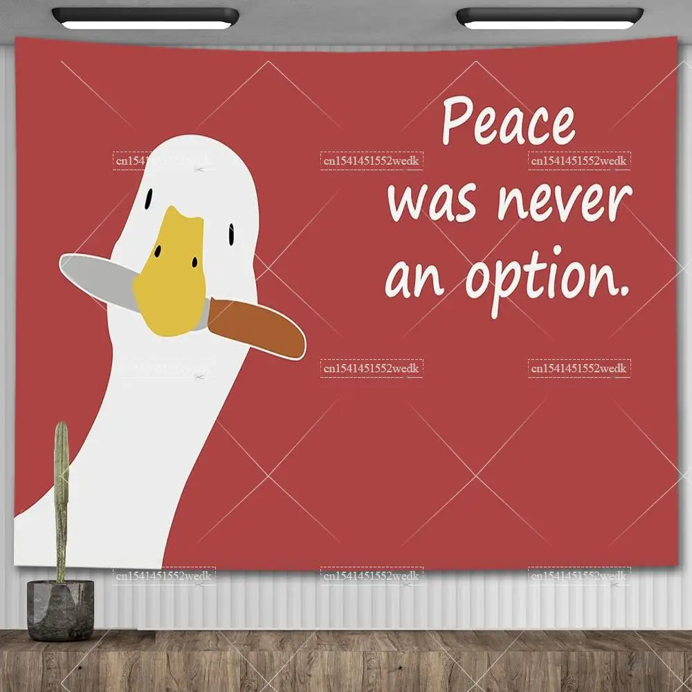 Peace Was Never An Option Goose Tapestry Room Decor Aesthetic Meme Tapestry Wall Hanging Bedding Carpets Decoration For Home tapestry decorations