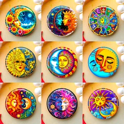 Artistic Round Glass Cabochons Set - Assorted Sizes with Nature - Inspired Designs - 35mm 3pcs (32093 - 32102)
