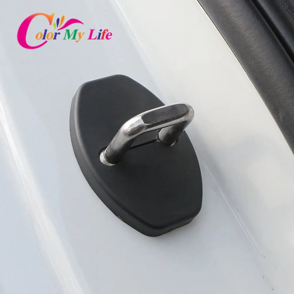 Car Interior Accessories Car Door Lock Cover Car Exterior Accessories Car Door Cover ABS Car Door Lock Protective Cover Case for Seat Leon Ibiza Altea Alhambra Accessories 4 Pcs/Set