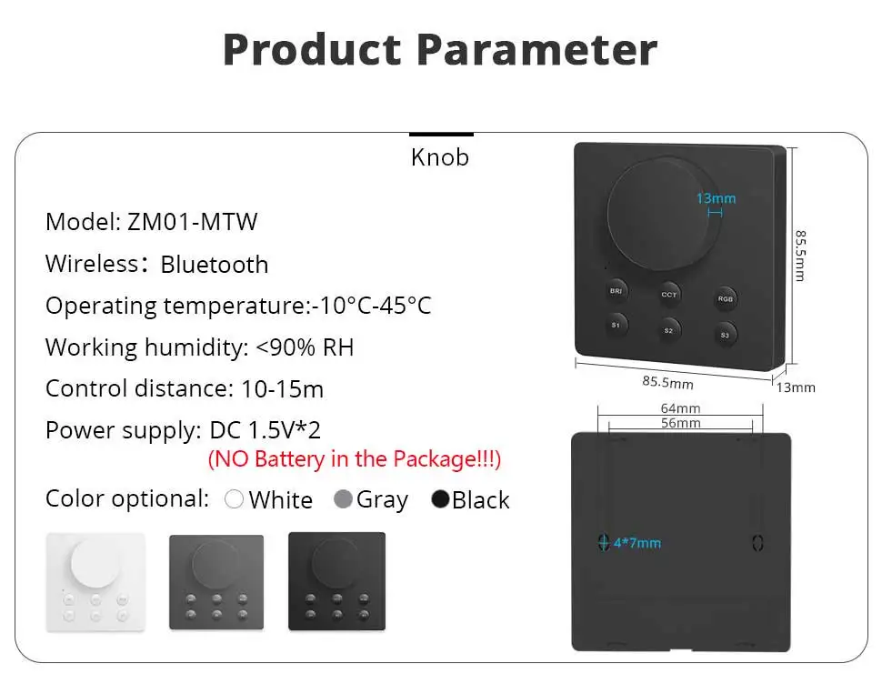 Zemismart Micro Intelligent Knob Switch Wireless Dimmer Rotary Control Matter Wi