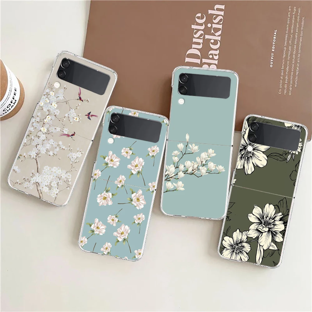 Artistic Flower Design Shockproof Dustproof Hard Folding Phone Case