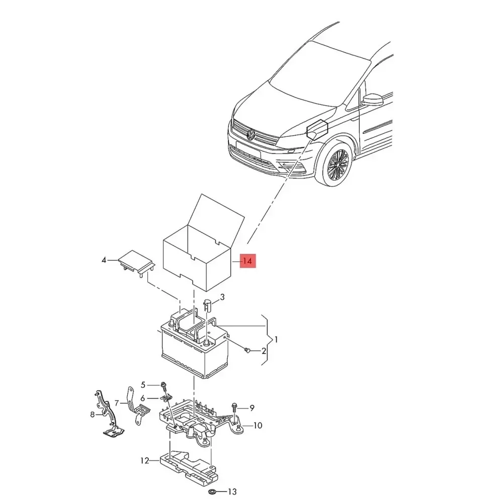 Battery Insulation Frost Protection Cover 1K0915411A for VW Passat B6 Golf MK5Eos Bora Caddy Audi Q3 Seat 1K0915411A battery insulation cover