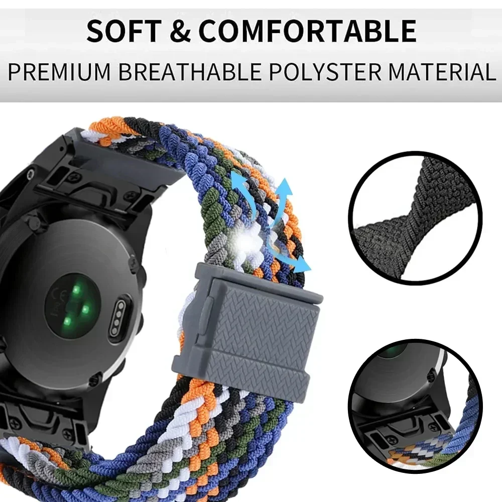 Nylon Smart Watchband with QuickFit Clasp - 22/26mm Bracelet Strap