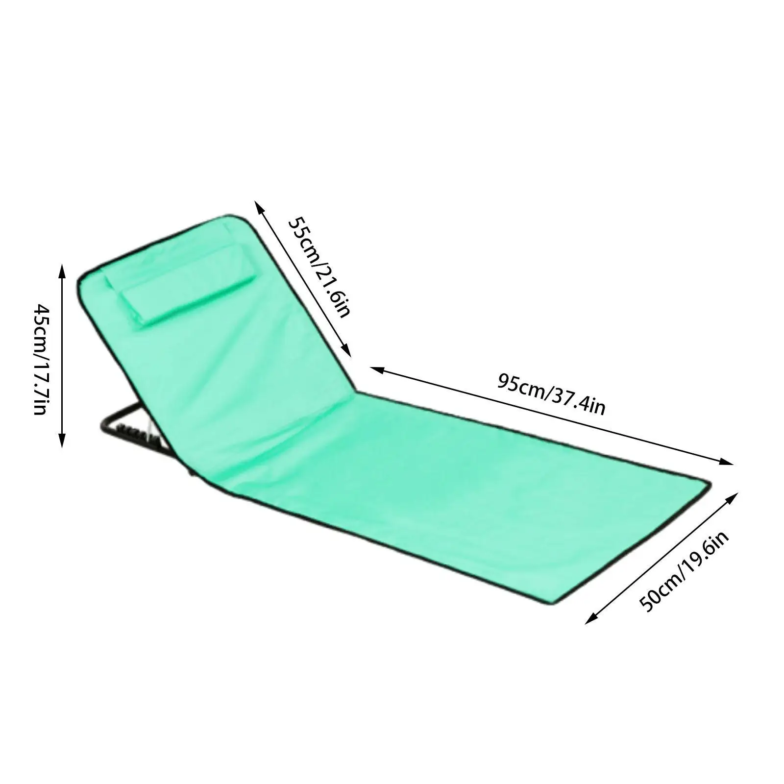 Folding Beach Chair with Back Support Beach Mat Lounge Chair Lying Mat Patio Floor Chair for Garden Backyard Picnic Outdoor Sand - Image 2