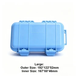 Durable Waterproof Shockproof Outdoor Storage Box - Fall - Resistant Airtight Survival Case (L Blue)
