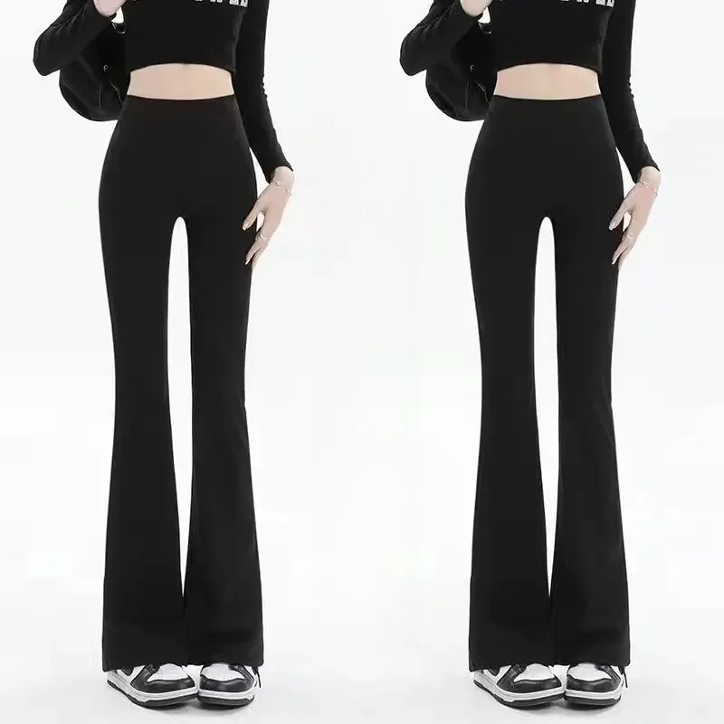 Women Flare Pants Slim High Waist Solid Sexy Shark Flare Pants Fashion Casual Streetwear Elastic Skinny Leggings Pantalon Femme