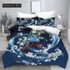 Anime Demon Slayer kamado Nezuko Anime Bedding Set Boys Girls Twin Queen King Size Duvet Cover Pillowcase Bed boys Adult Bedroom 5