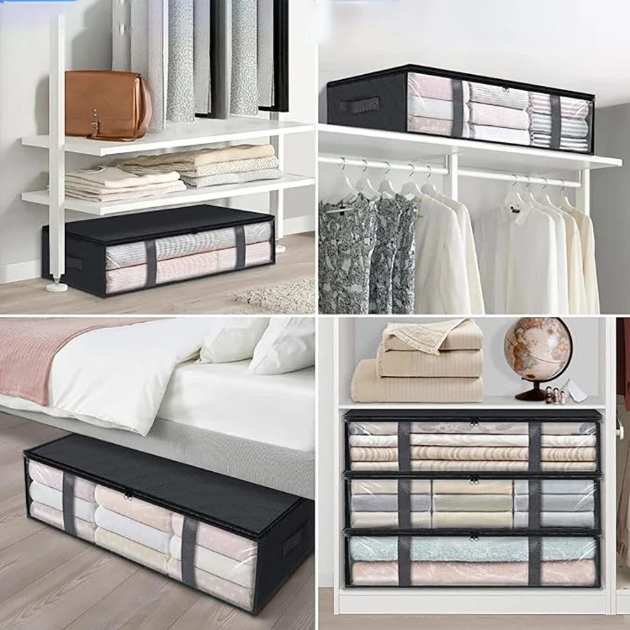 Storage Boxes Clothes Storage Collapsible Storage Bags Underbed Storage For Organizing Clothes Bedroom Quilts Closet Dormitory 5