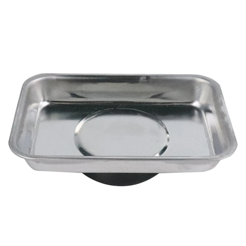 Parts storage box magnetic tray sucker 4 inch rectangle magnetic tray for screws sockets bolts pins garage office