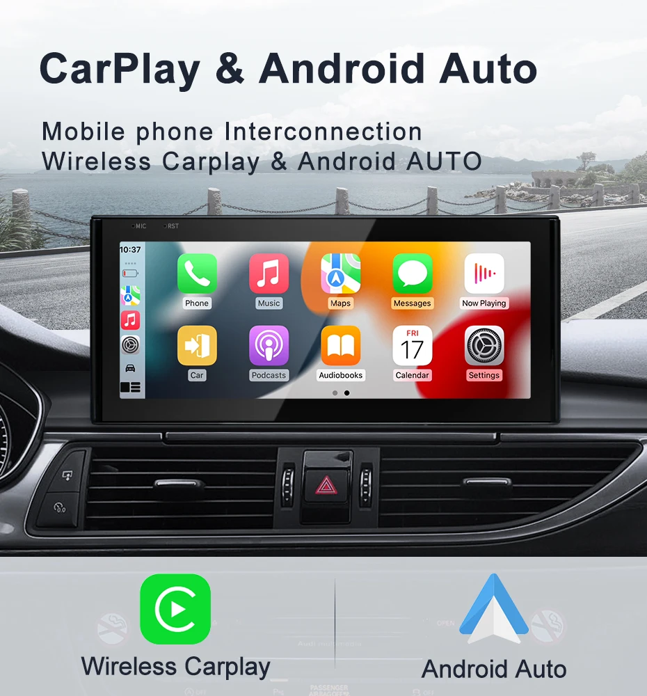 Android 14 12.3inch Wireless CarPlay Auto For AUDI 2012-2018 Year A6 A7 C7 S6 S7
