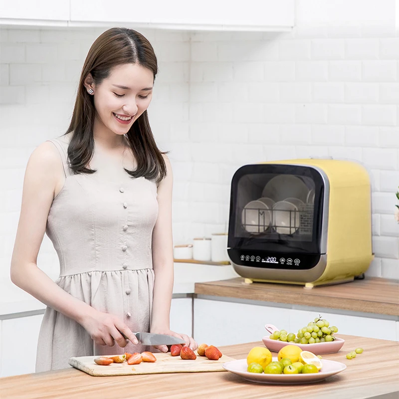 Stand-alone dishwasher automatic household desktop mini small intelligent dishwashing machine free installation 6
