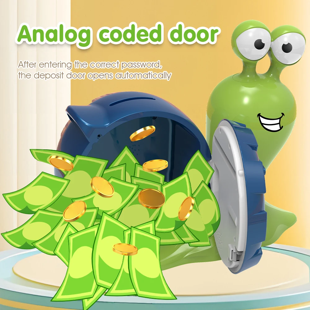 Snail Piggy Bank Cartoon Electronic Money Box Unlocking Password Coin Piggy Bank Safety Saving Money Kid Christmas Toys Gift 5