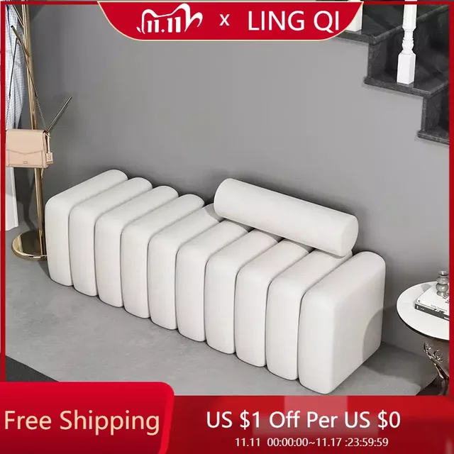 Creative Sofa Stool Light Luxury Nordic Style Shoe Stool Designer Clothing Store Rest Long Bench Divani Soggiorno Home Furniture