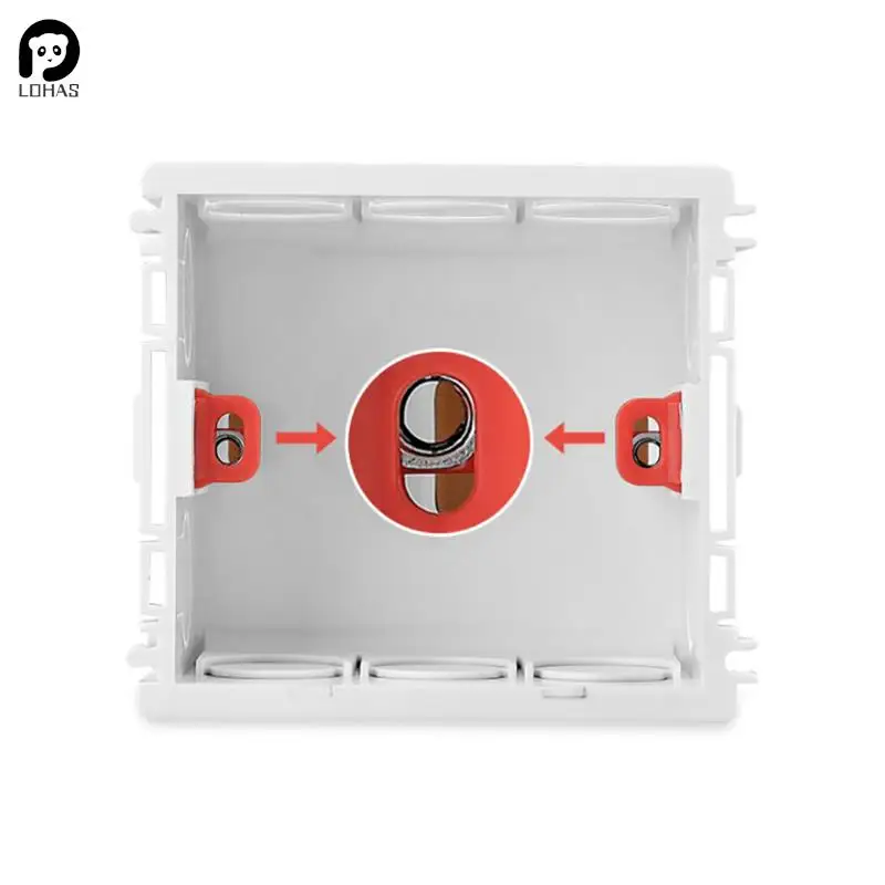 EU standard size switch socket installation box adjustable hidden wall internal installation bottom box power socket wiring box