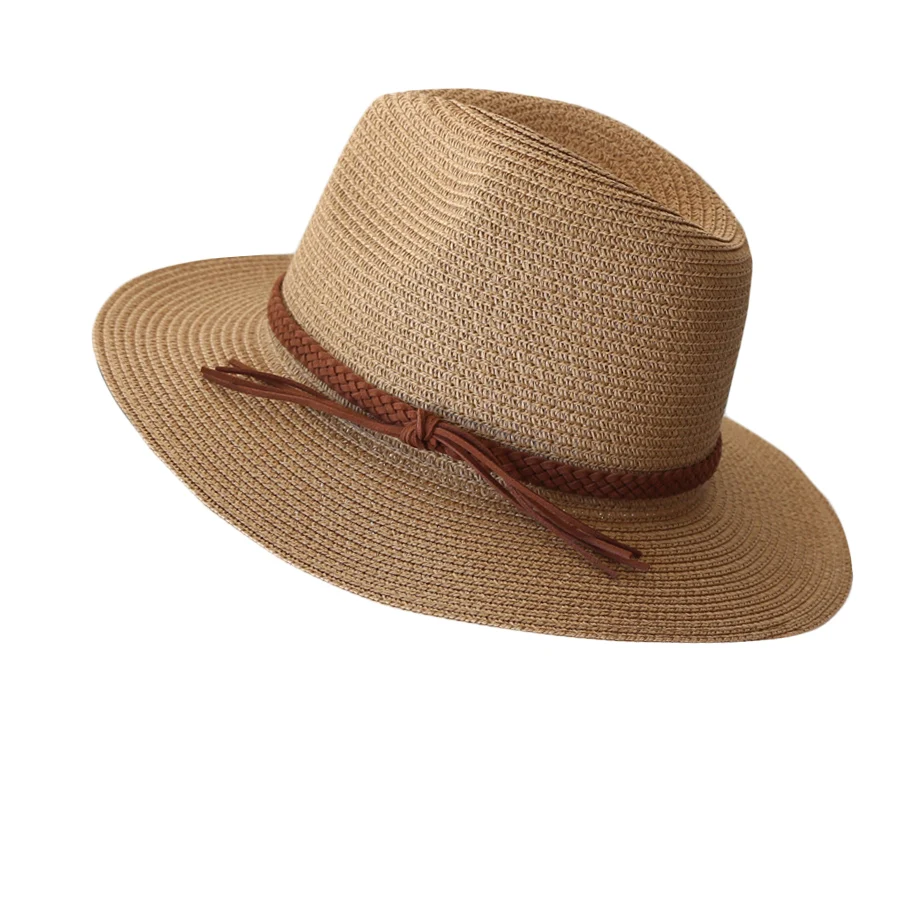 Wide brim Panama straw hat for UV sun protection – ideal for beach, summer, and outdoor use for men and women