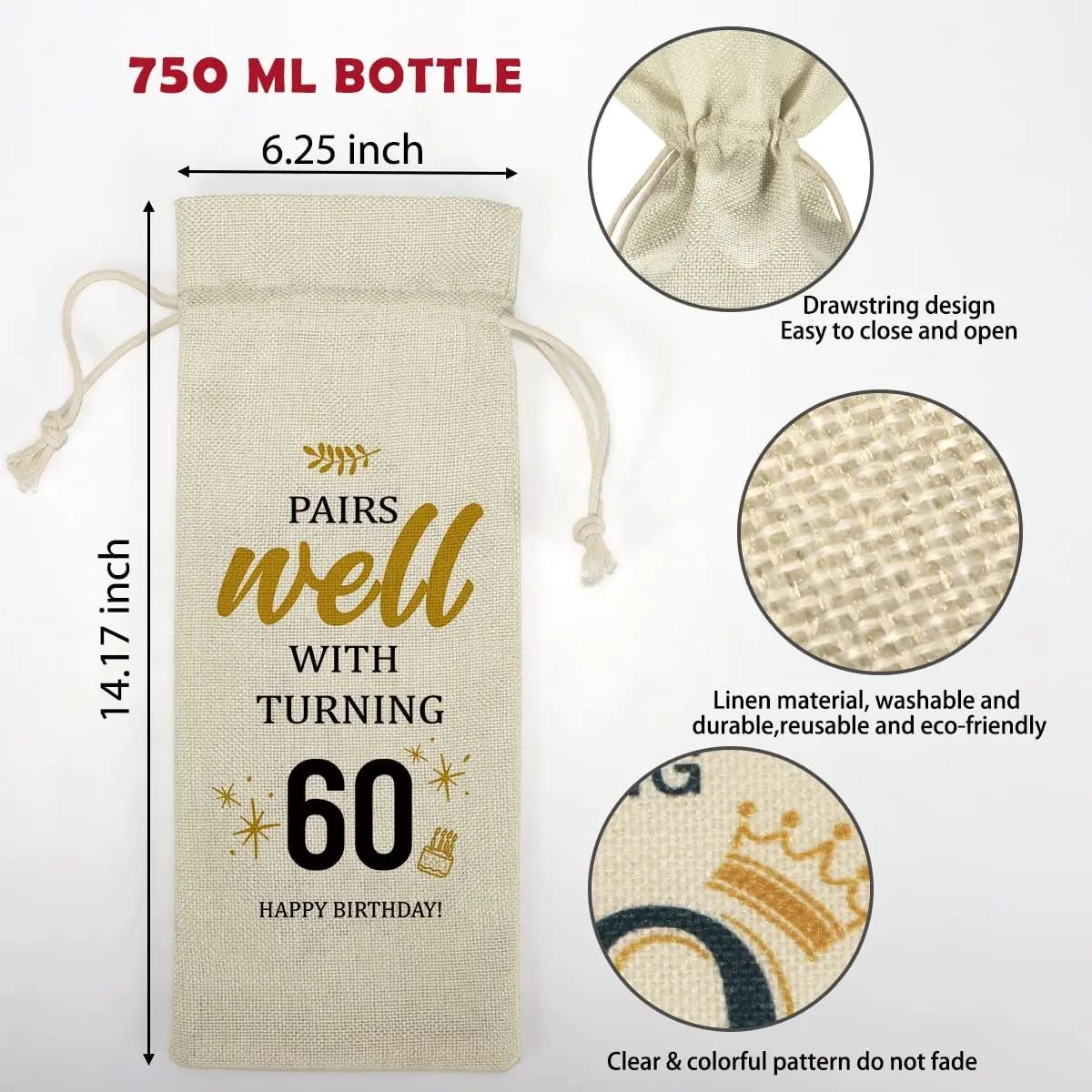 80th idee regalo di compleanno per donna uomo, 80th ottantesimo 80 anni  decorazioni di compleanno borsa per vino, paia bene - AliExpress