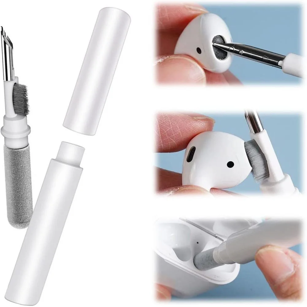 earphone cleaner kit 3-in-1 earphone cleaner kit earbuds cleaning kit multi-function cleaning pen soft brush flocking sponge for headphones