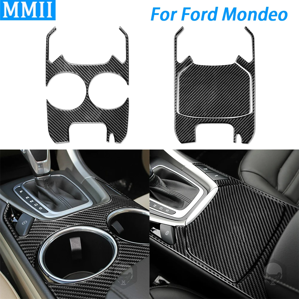 

Держатель для стакана Ford Mondeo 2013-2016 из углеродного волокна с переключением передач, декоративная панель, аксессуары для украшения интерьера автомобиля, наклейка