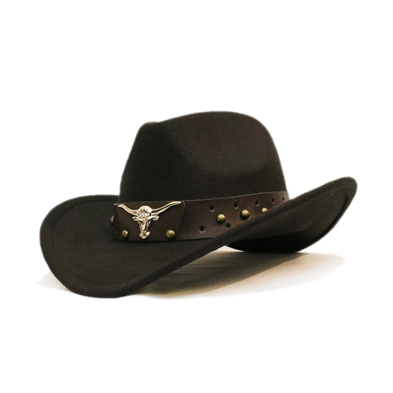 Retro Bull Ox Head Rivet Leather Band Unisex Women Men /Kid