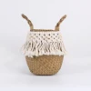 Cestas De Mimbre Decorativas Rattan Basket Bohemian Tassel Wicker Basket Garden with Macrame Tassel Home Organizer Panier Osier 1